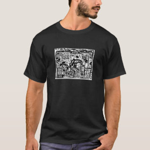 T-shirt impressão da cesta de comida do tributo do fixx