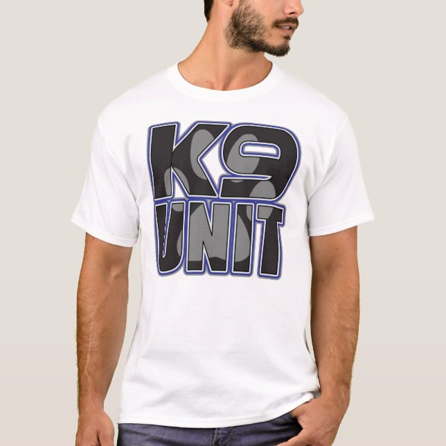 T-shirt Impressão da pata da unidade da polícia K9 (Frente)
