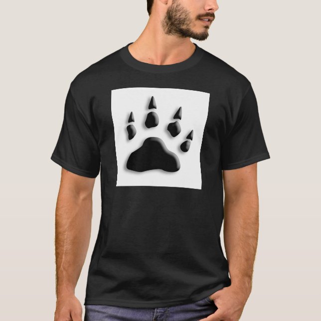 T-shirt Impressão da pata de urso polar (Frente)