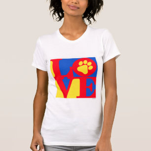 T-shirt Impressão da pata do AMOR