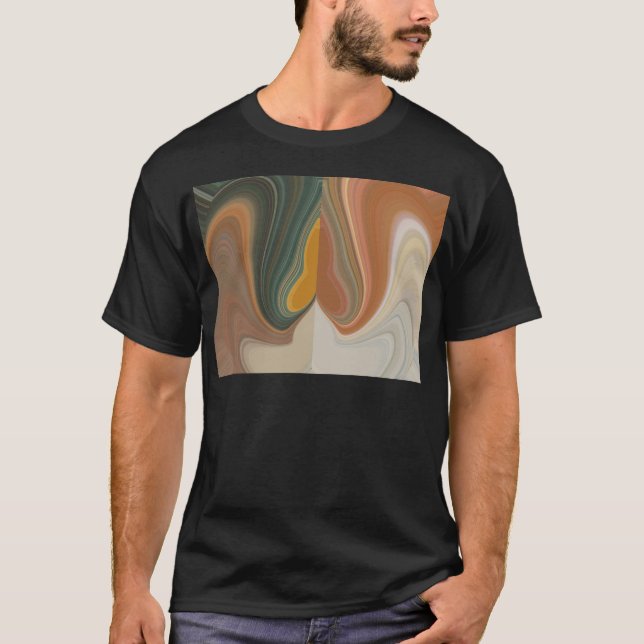 T-shirt Impressão de Abstrato de Arte Retroativa (Frente)