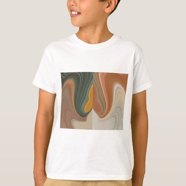 T-shirt Impressão de Abstrato de Arte Retroativa (Frente)
