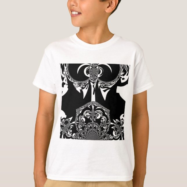 T-shirt Impressão de Arte Negra e Branca Africano (Frente)