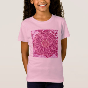 T-shirt Impressão de bloco da margarida do Gerbera -