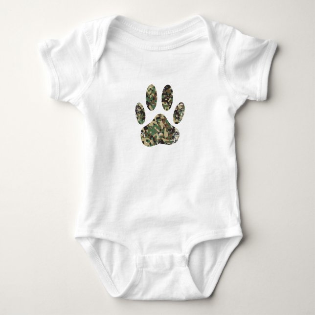 T-shirt Impressão de Cachorro de Camo Distante (Frente)