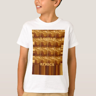 T-shirt Impressão de Design de Padrão de Mapeamento de Áfr