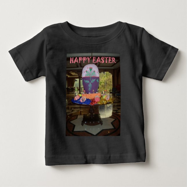 T-shirt Impressão de Ovos de Páscoa Decorados (Frente)