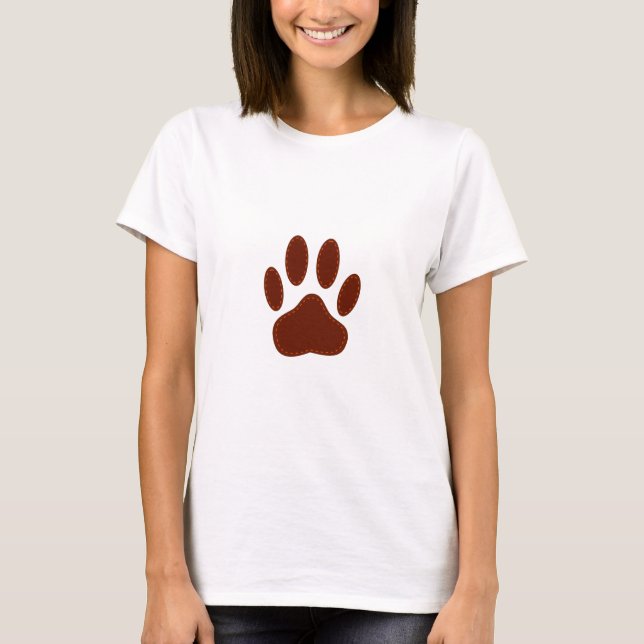 T-shirt Impressão de Pata de Cachorro com Título (Frente)