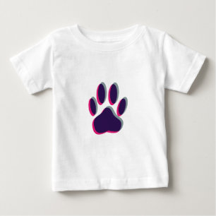 T-shirt Impressão de Pata de Cão Focado