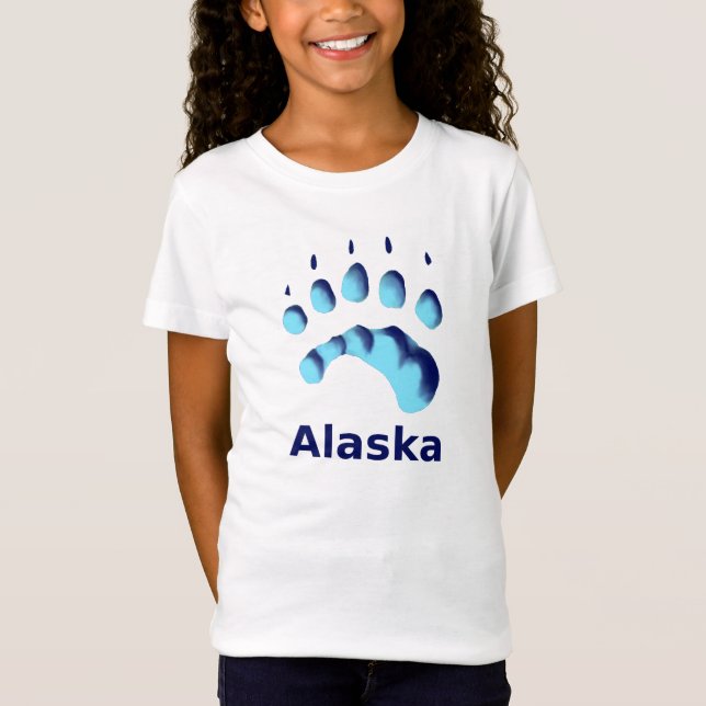 T-shirt Impressão de Pata de Urso Polar (Frente)