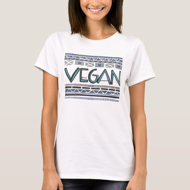 T-shirt Impressão de Vegan/Tribal (Frente)