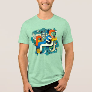 T-Shirt Impressão digital - Abstrato de abertura v