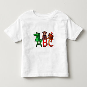 T-shirt Impressão do alfabeto de ABC dos animais dos