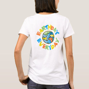 T-shirt Impressão nas costas - Dia da Terra todos os dias