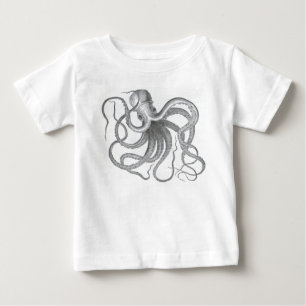 T-shirt Impressão náutico do polvo do steampunk do vinta