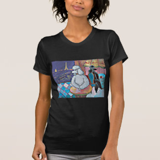 T-shirt Impressionista Art Poodles Paris Café Womens Tee