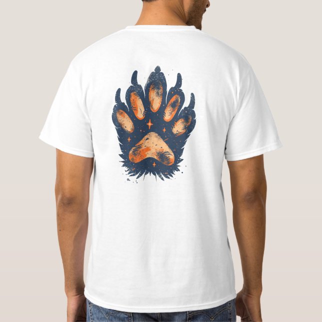 T-Shirt Impresso com Urso Cósmico - Desenho fronta (Verso)