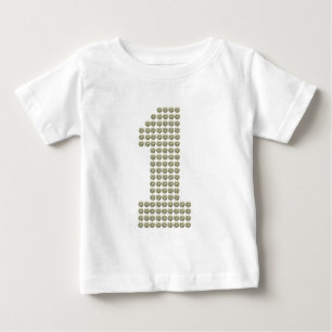 T-shirt impresso do bebê do aniversário do crist