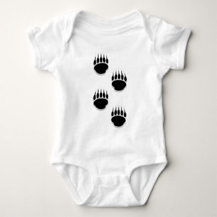 T-shirt Impressões de pata de urso preto