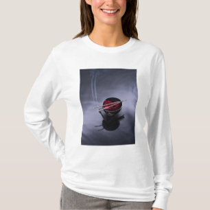 T-shirt Incenso ardente sobre a bacia de pétalas