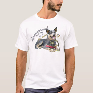 T-shirt incondicionais azuis do amor de Heeler