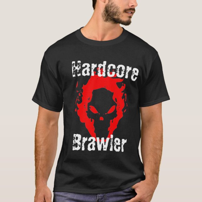 T-shirt incondicional do preto do Brawler (Frente)