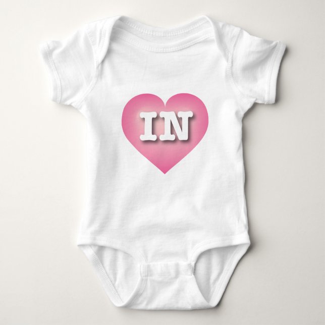 T-shirt Indiana Pink Fade Heart - Eu amo IN (Frente)
