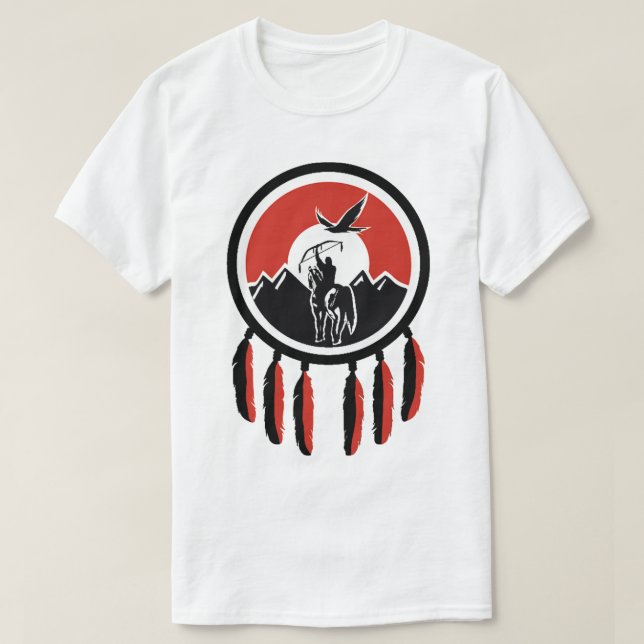 T-shirt indiano do protetor do nativo americano (Frente do Design)