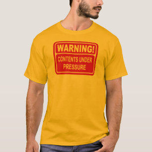 T-shirt Índices do sinal de aviso sob o design da pressã