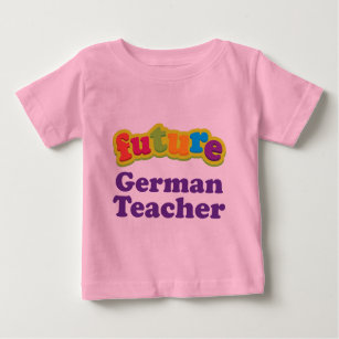 T-shirt infantil alemão do bebê do professor
