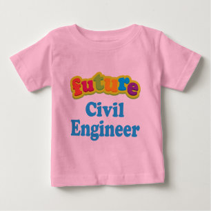 T-shirt infantil civil do bebê do engenheiro