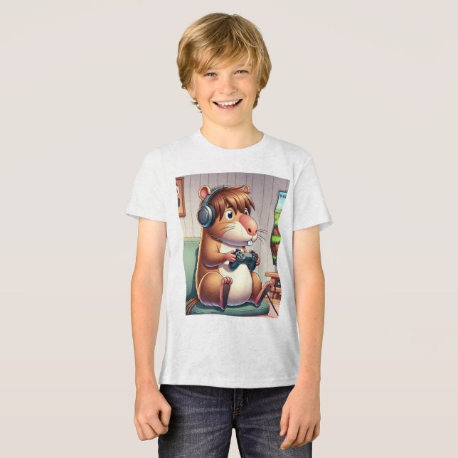 T-Shirt Infantil Clássica Gildan® 5000B – Capivara (Frente Completa)
