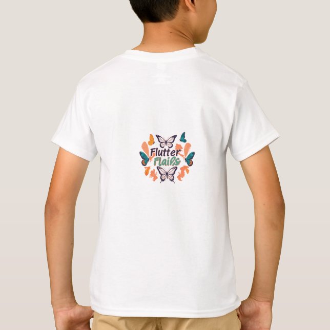 T-shirt infantil desenhada com "Flores de Flutuaçã (Verso)
