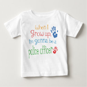T-shirt infantil do bebê do agente da polícia