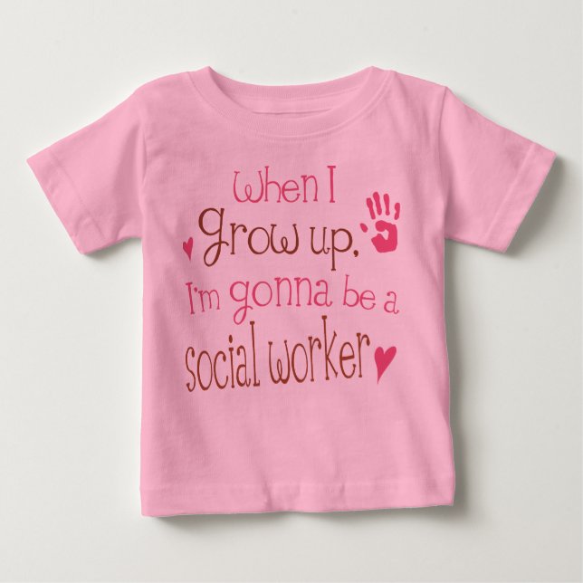 T-shirt infantil do bebê do assistente social (Frente)