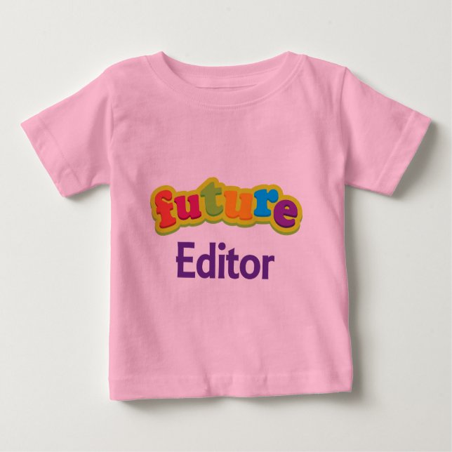 T-shirt infantil do bebê do editor (futuro) (Frente)