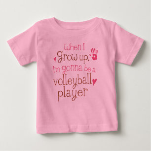 T-shirt infantil do bebê do jogador de voleibol