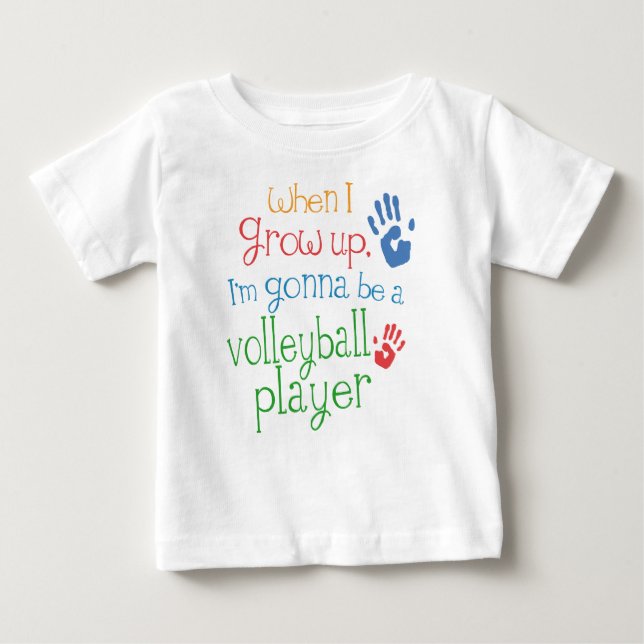 T-shirt infantil do bebê do jogador de voleibol (Frente)