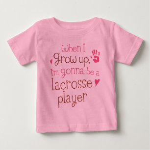 T-shirt infantil do bebê do jogador do Lacrosse