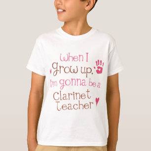 T-shirt infantil do bebê do professor do clarinete