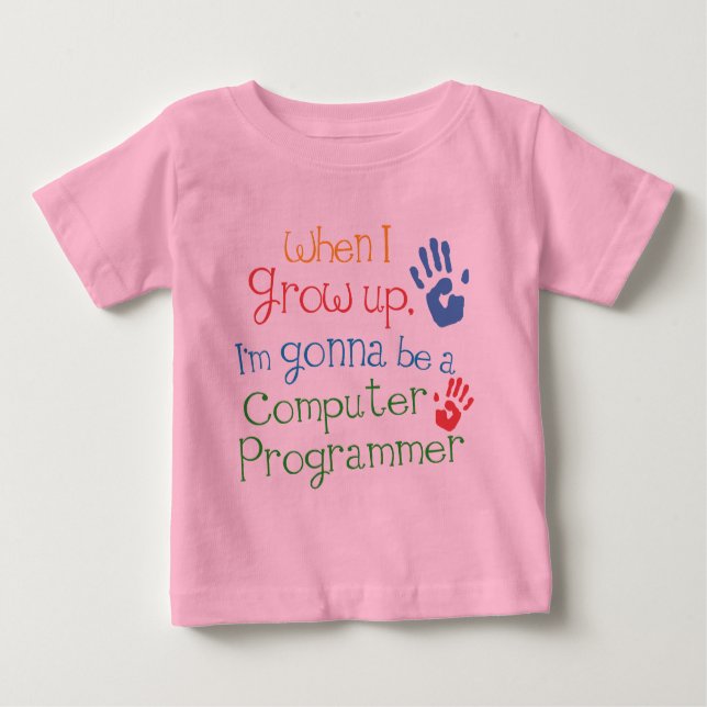 T-shirt infantil do bebê do programador de (Frente)