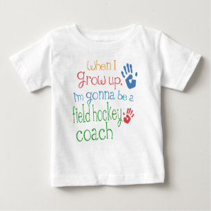 T-shirt infantil do bebê do treinador de hóquei em