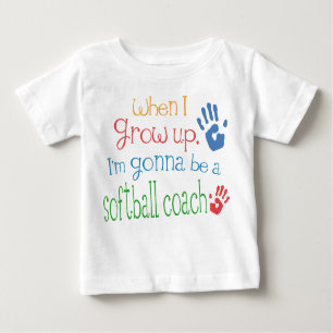T-shirt infantil do bebê do treinador do softball