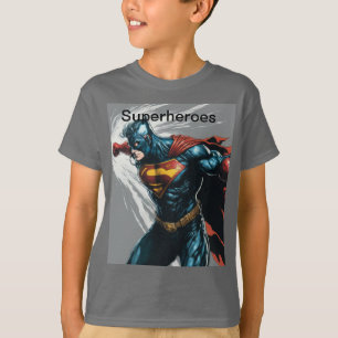 t-shirt infantil dos super-heróis