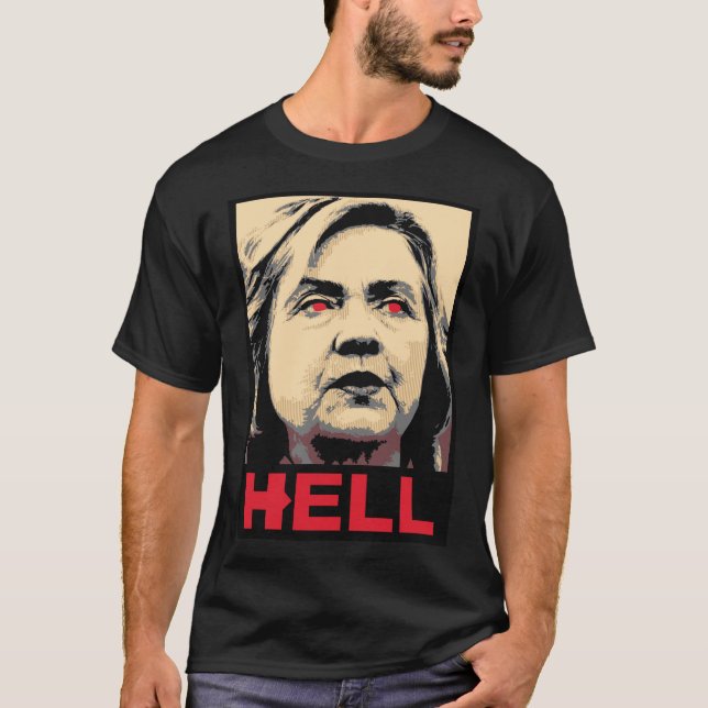 T-shirt Inferno curvado de Hillary Clinton - Anti-Hillary (Frente)