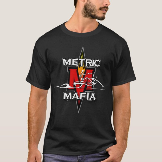 T-shirt Inferno-O-Rodas métricas da motocicleta da máfia (Frente)