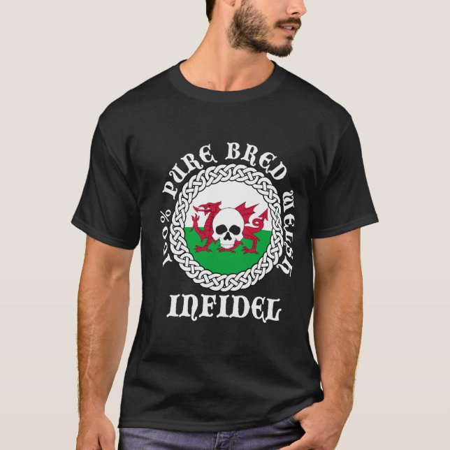 T-shirt Infiel produzido puro de 100% Galês (Frente)