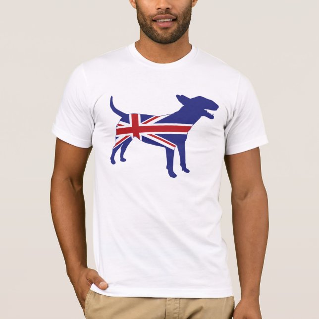T-shirt Inglês bull terrier/T de Union Jack (Frente)
