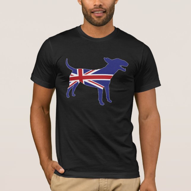T-shirt Inglês bull terrier/T de Union Jack (Frente)