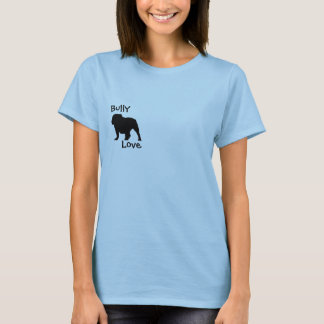 T-shirt inglês do buldogue do amor da intimidação